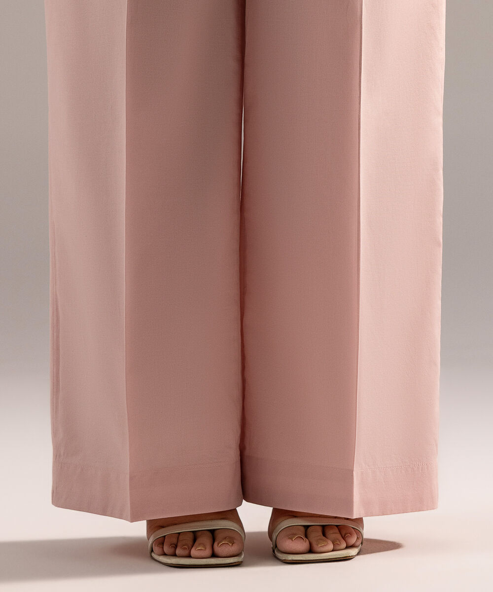 Women's RTW Cambric Solid Pink Culottes