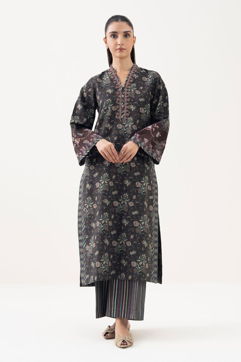 2 Piece - Embroidered Light Khaddar Suit