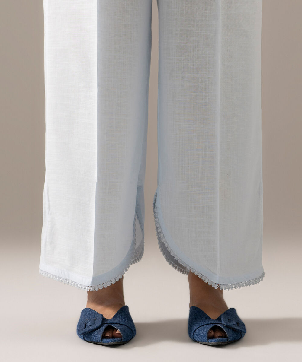 Women's RTW Cross Hatch Solid Ice Blue Culottes
