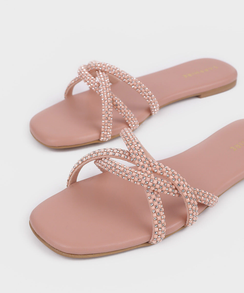 Woman - Pink Pink Embellished Flats