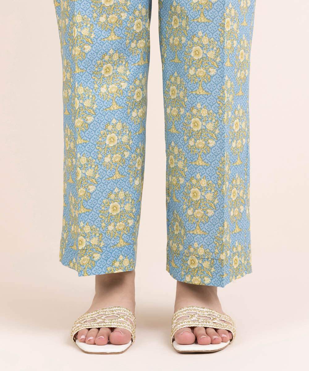 Woman - Multi Printed Cambric Straight Pants