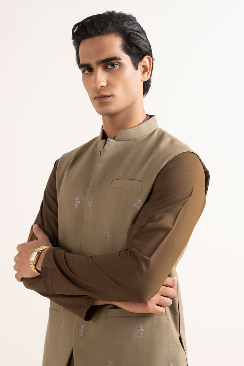 Embroidered Cotton Waistcoat