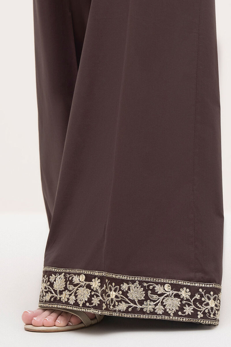 Embroidered Cambric Flared Pants