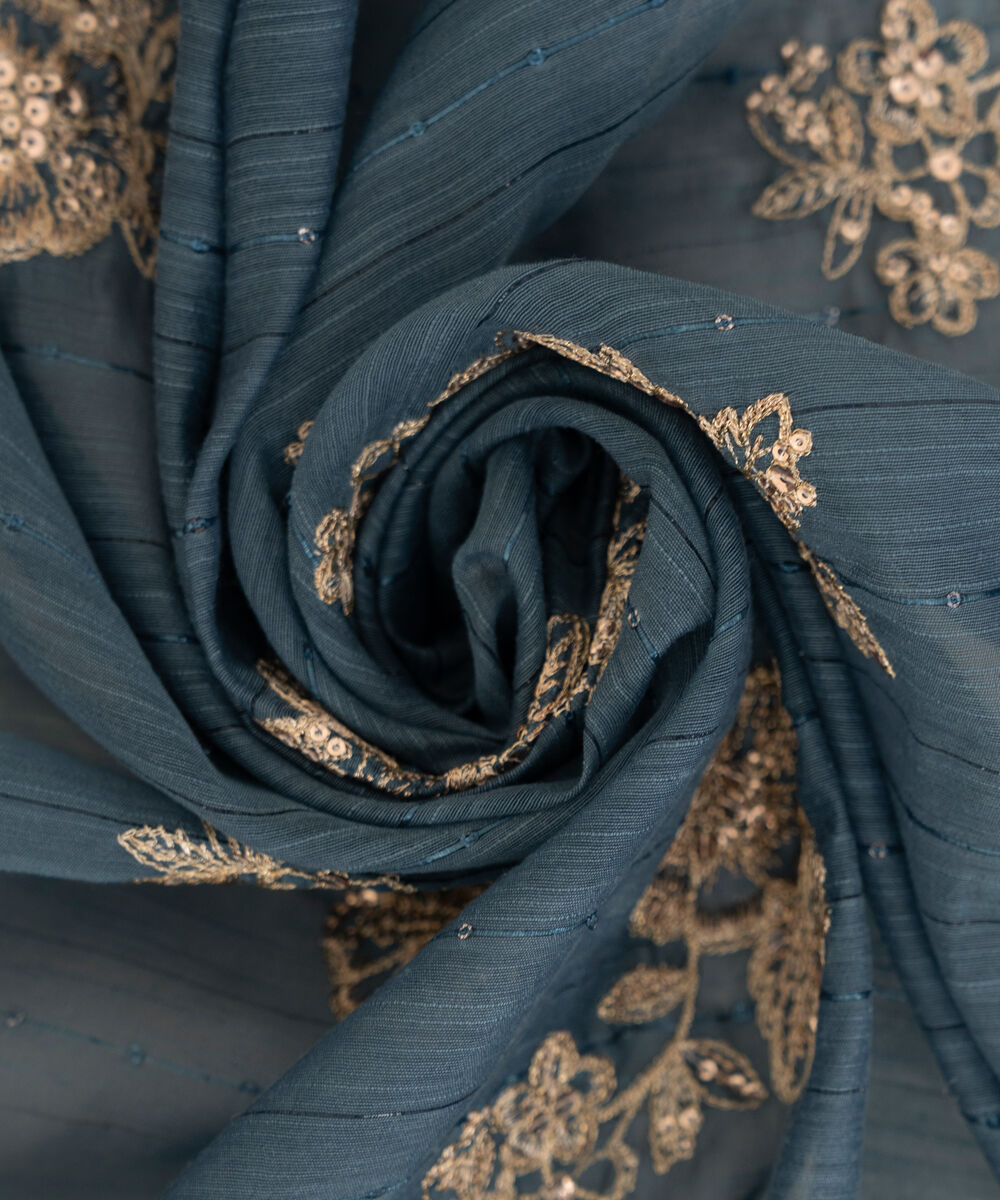 Embroidered Manaar Blue Dupatta