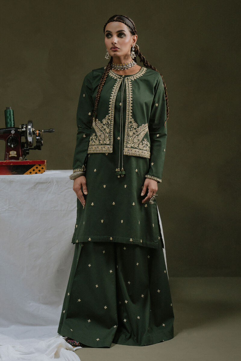 Embroidered Front-open Jacket