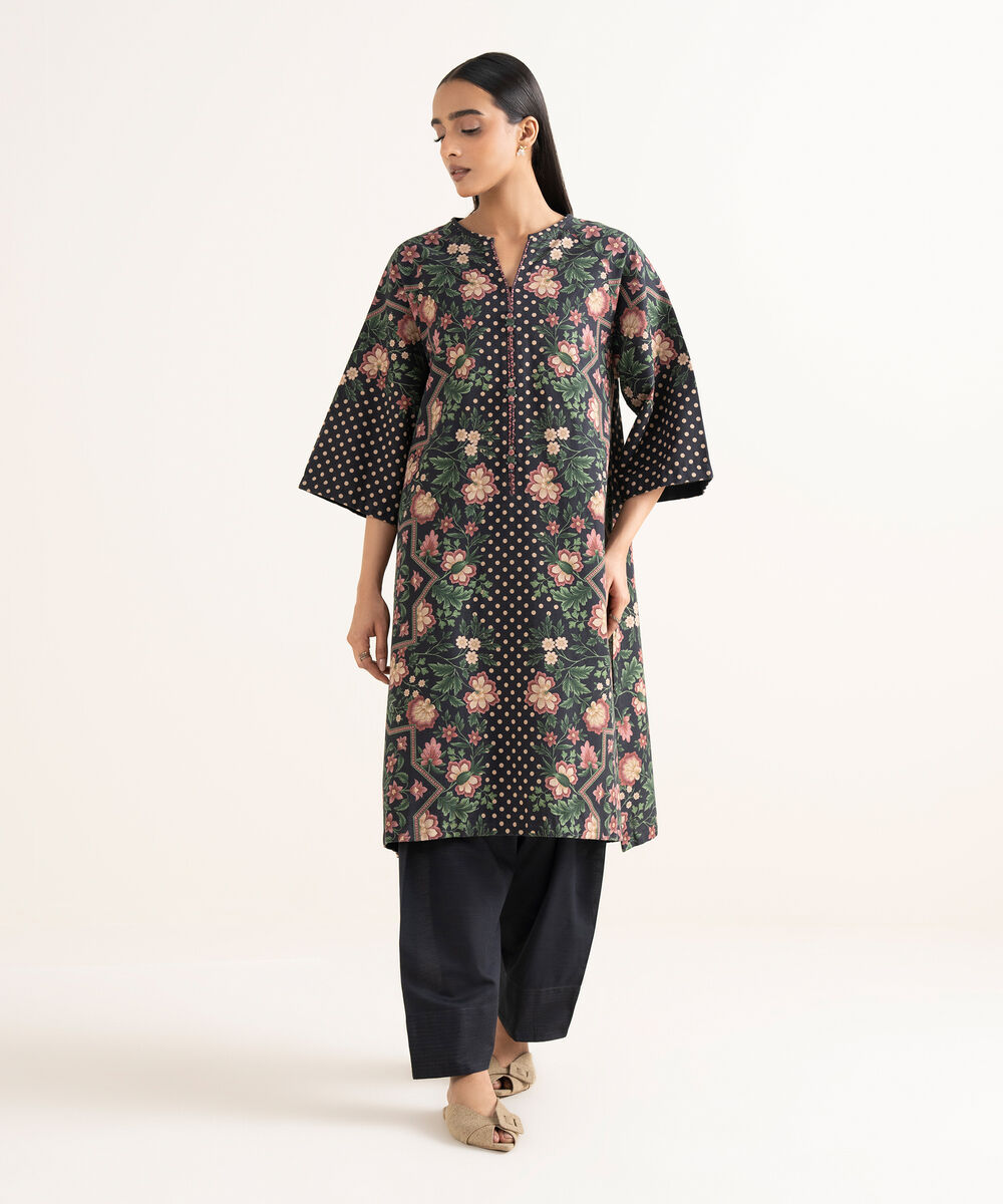 Women's Unstitched Light Khaddar Printed  2 Piece Suit