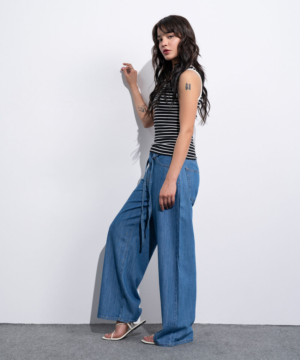 Women's Western Black And White Striped Sleeveless Tank Top