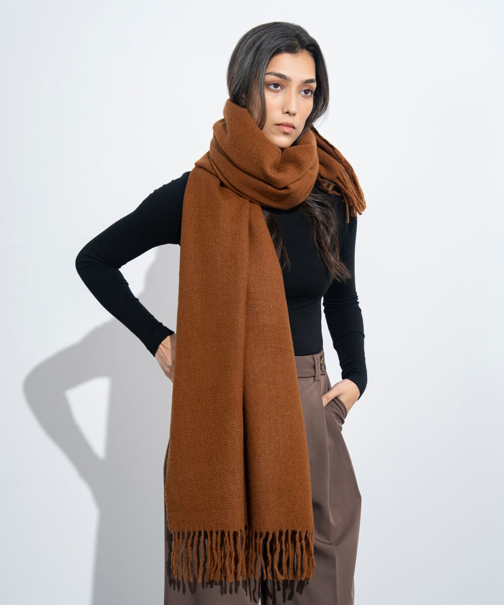 Women's Western Wear Mustard Woollen Scarf