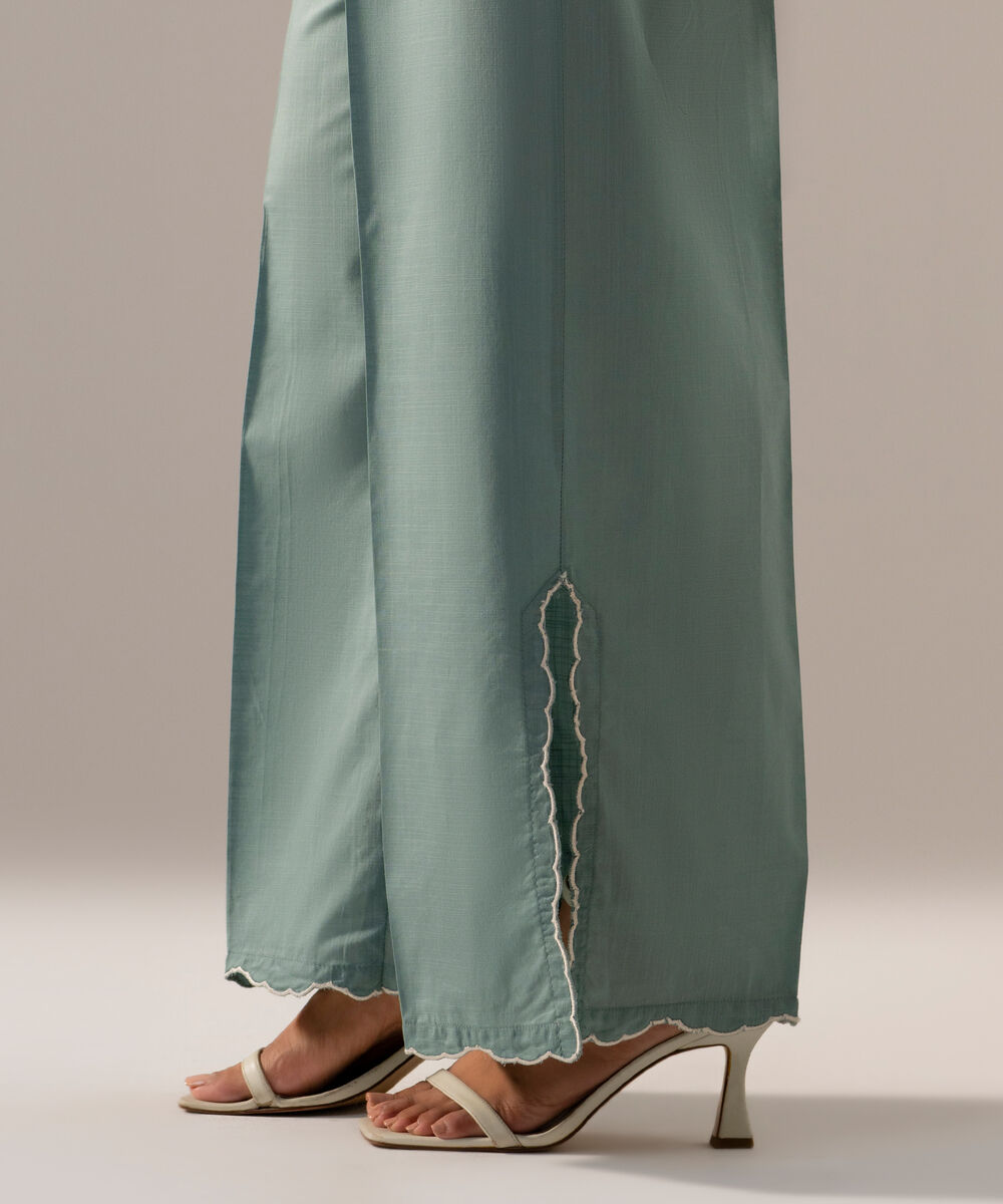 Women's RTW Cross Hatch Solid Cadet Blue Culotte