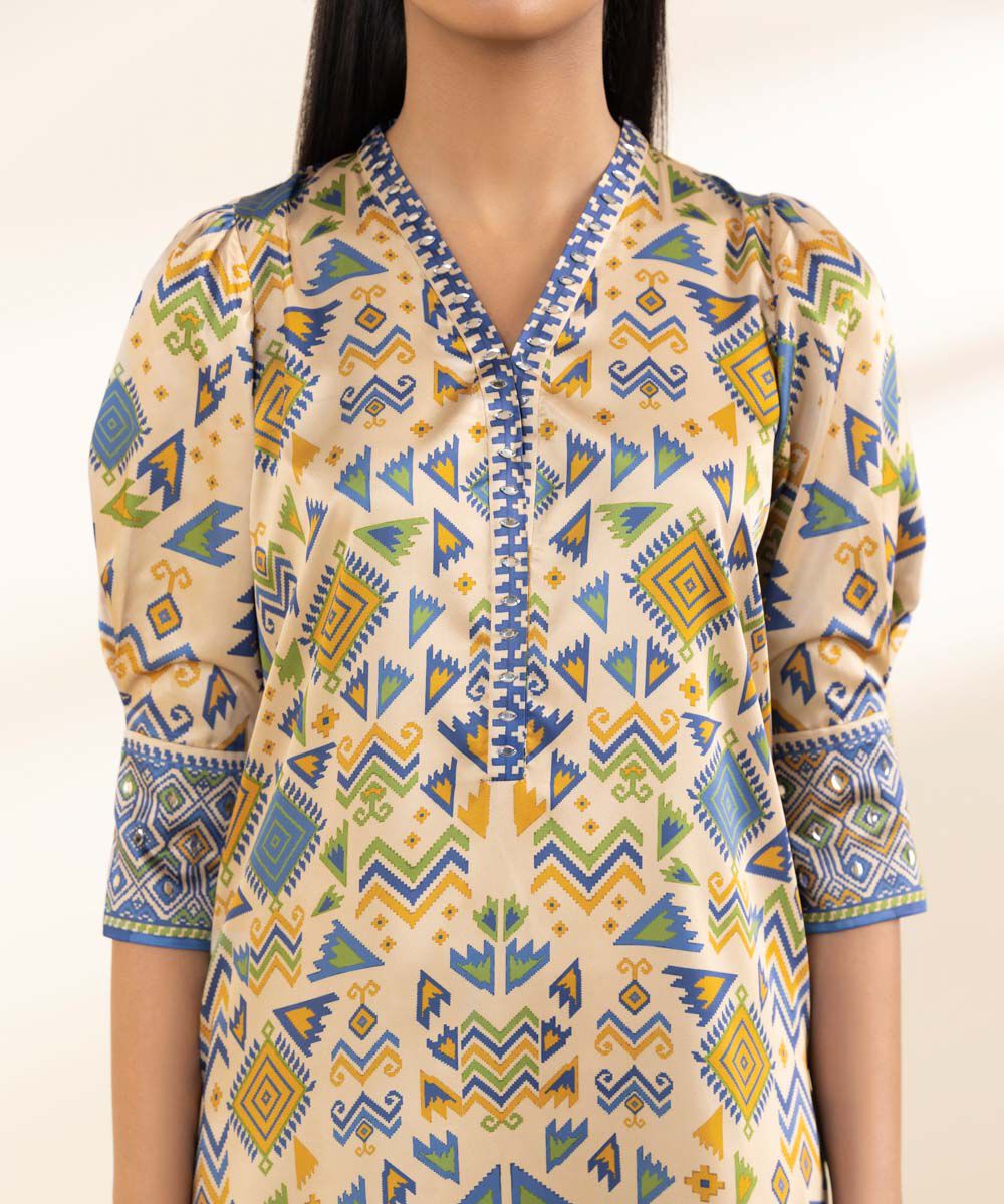 Woman - Multi 3 Piece - Printed Satin Suit