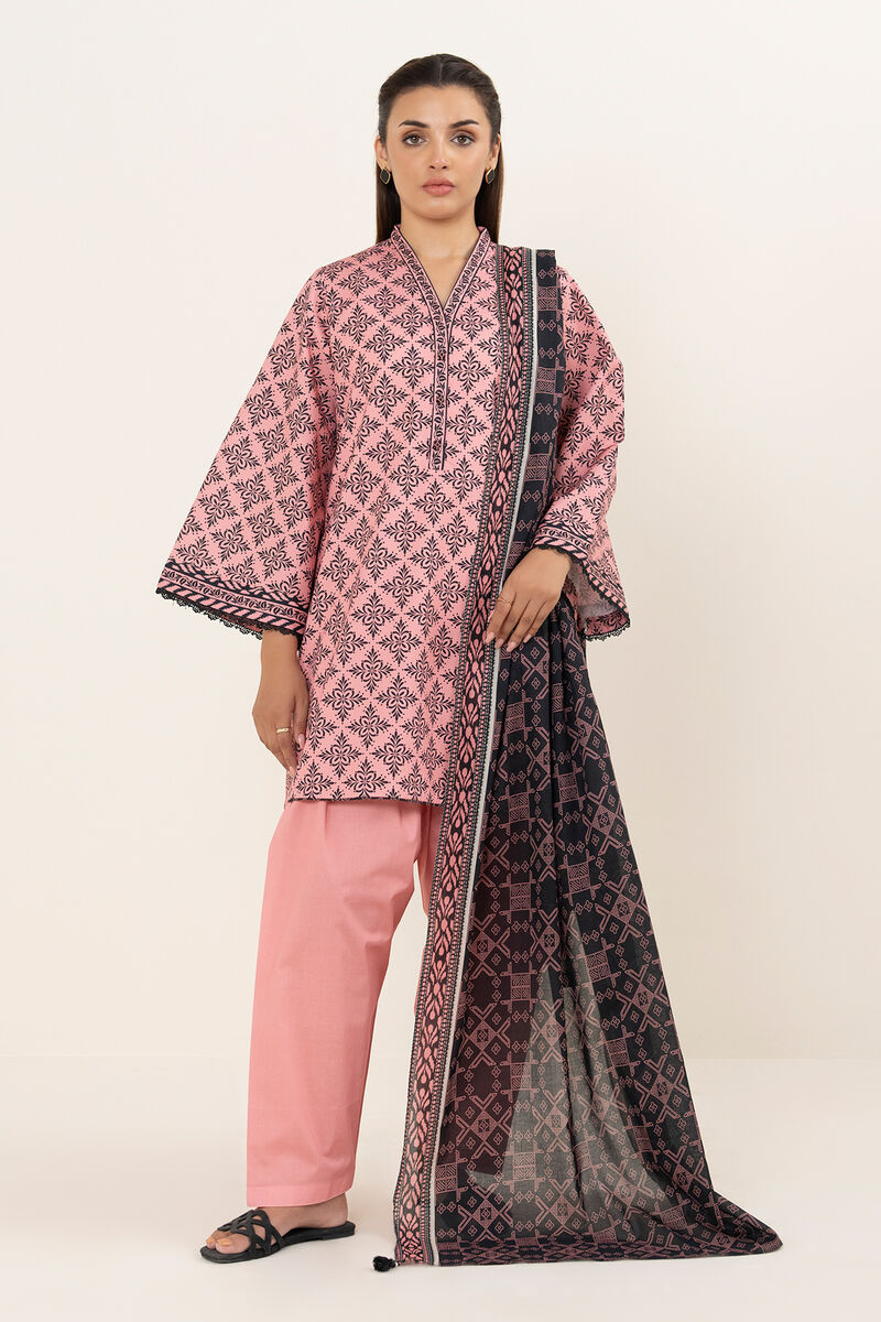 3 Piece - Printed Cotton Suit