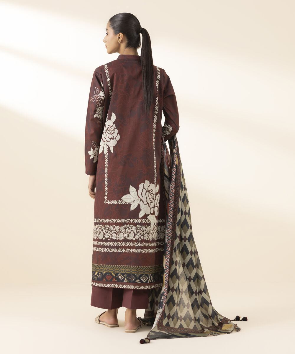 Unstitched Women's Red Lawn 3 Piece Suit