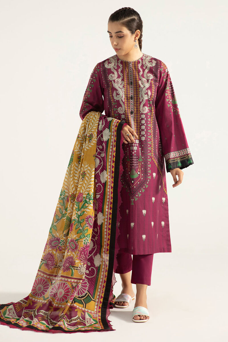 3 Piece - Printed Cotton Suit