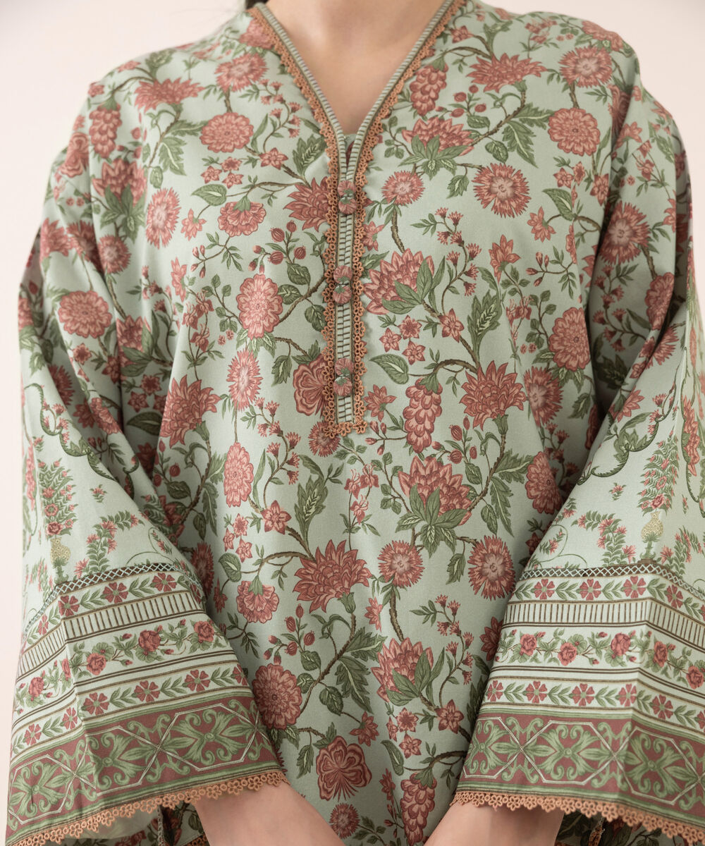 Women's Unstitched Cotton Printed Three Piece Suit