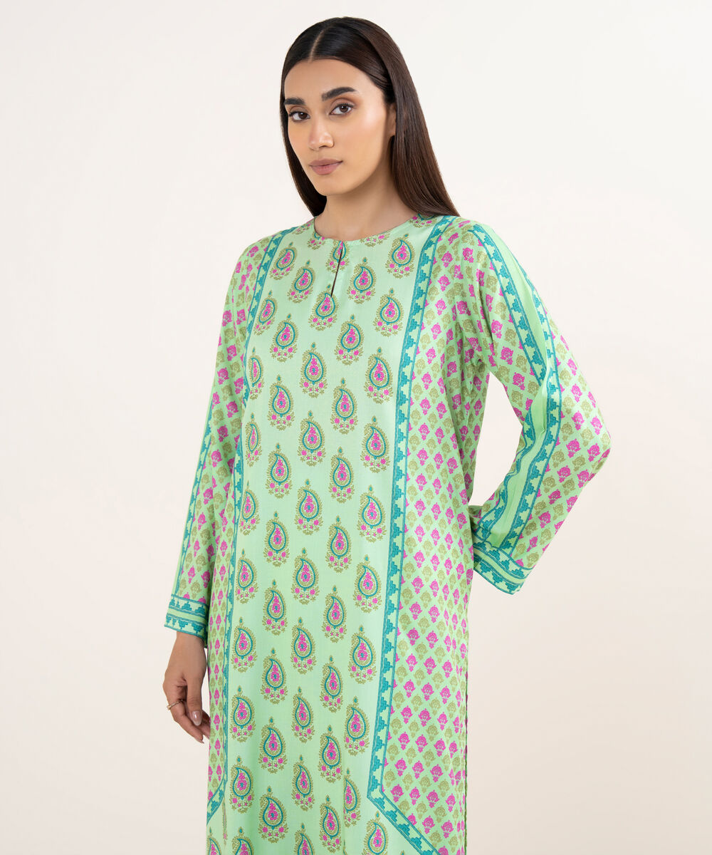 Women's RTW Arabic Lawn Multi Printed Straight Shirt