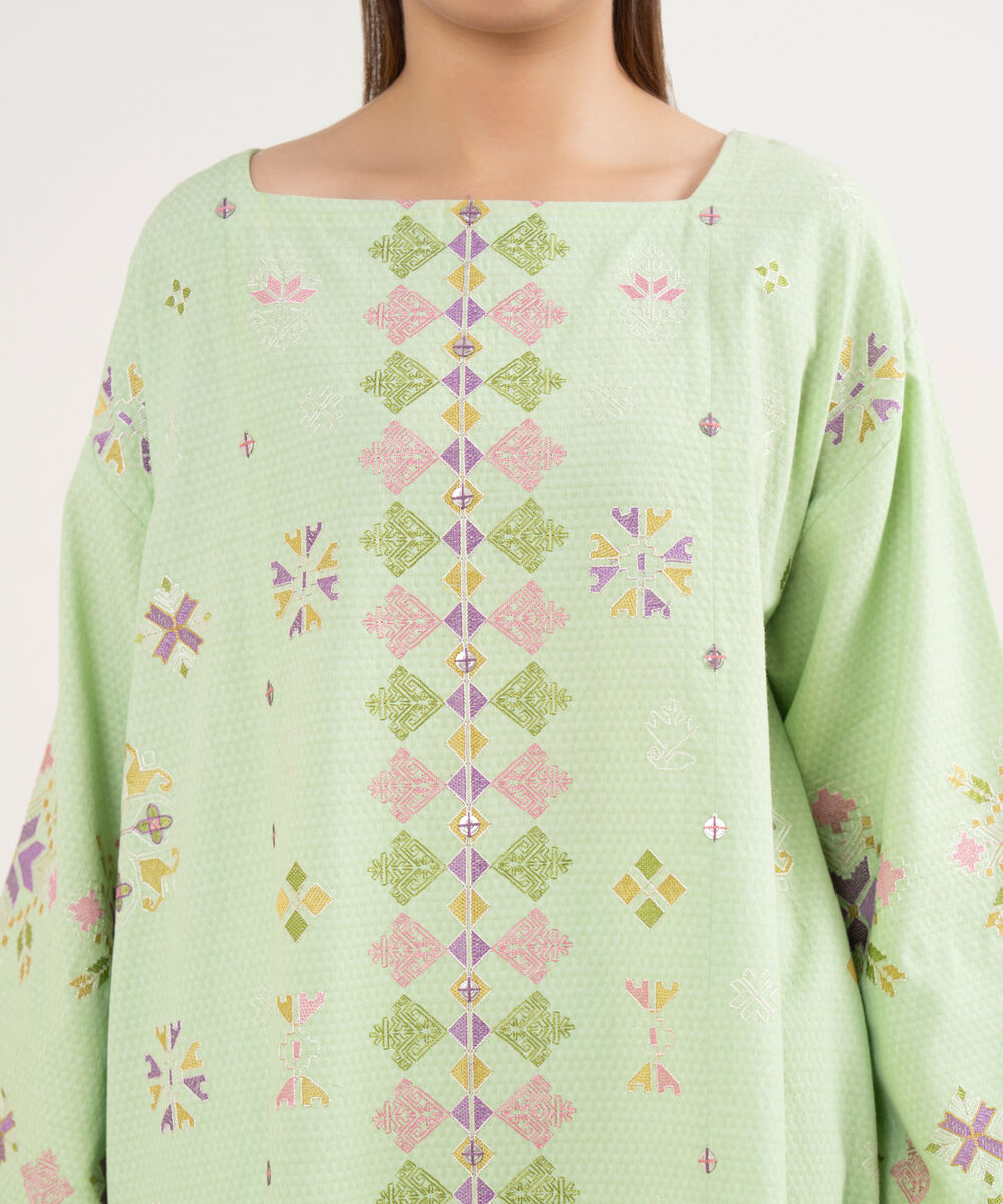 Women's Unstitched Dobby Dyed Three Piece Suit