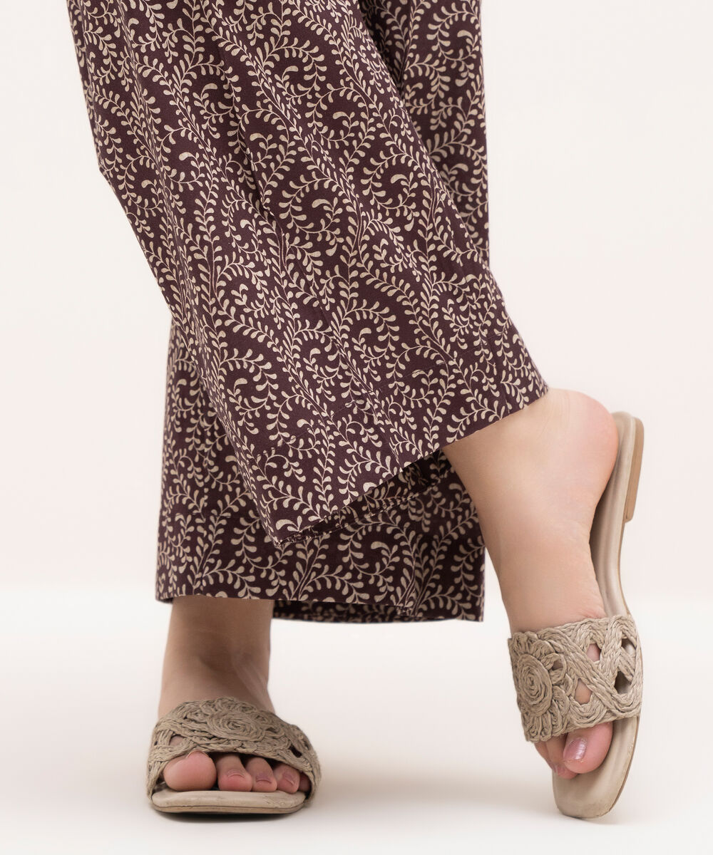 Women's RTW Cambric Brown Printed Culottes