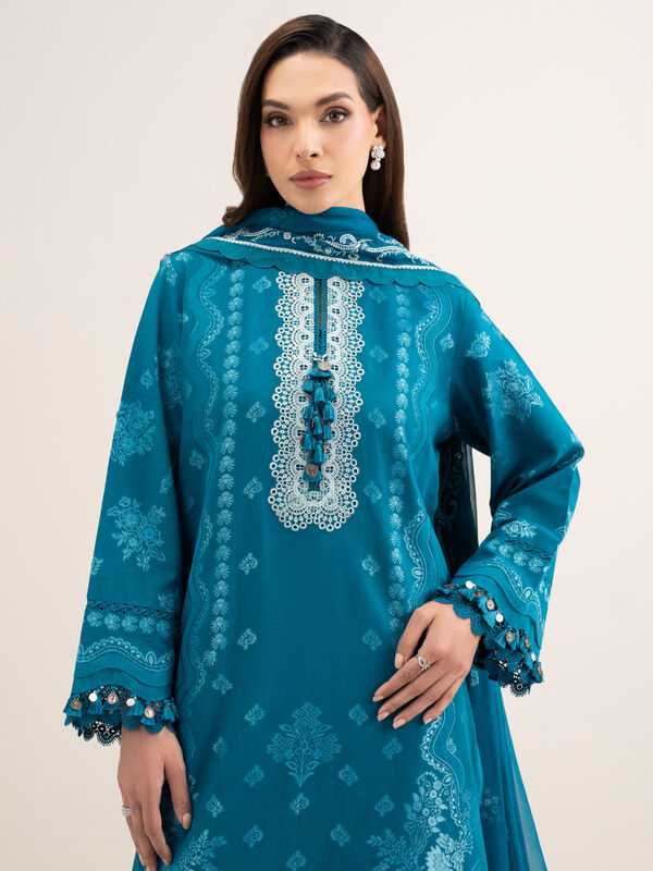 3 Piece - Embroidered Jacquard Suit