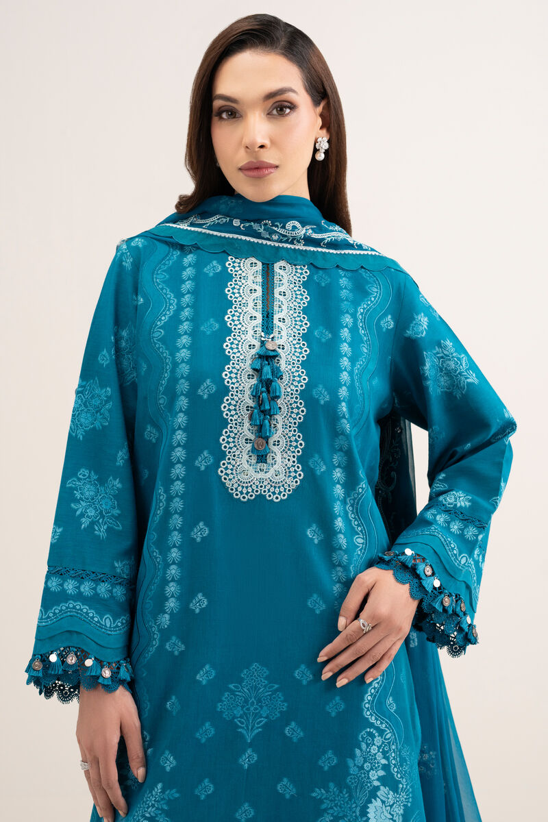3 Piece - Embroidered Jacquard Suit