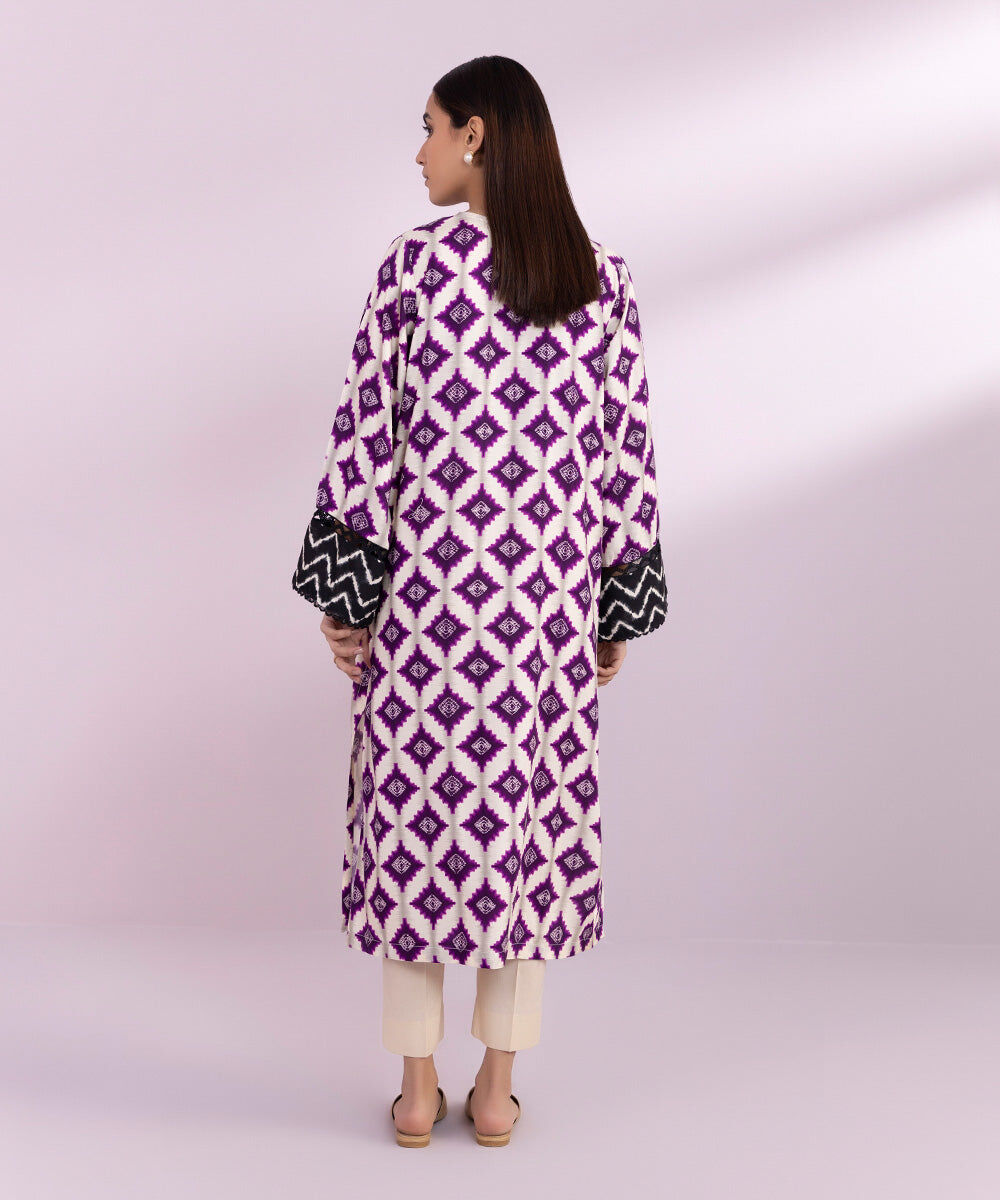 Woman - Purple Printed Arabic Lawn Shirt