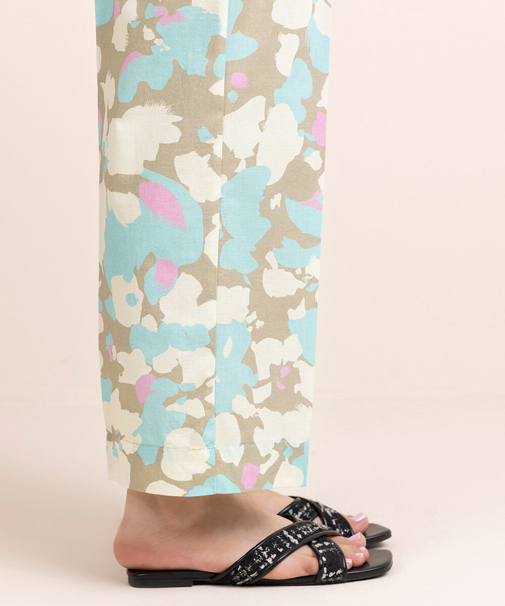 Woman - Multi Printed Cambric Straight Pants