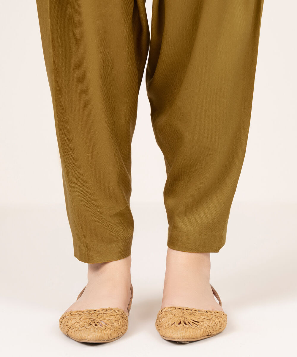 Women's RTW Bedford Solid Mustard Shalwar