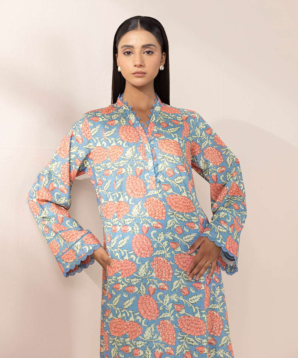 Women's Pret Cross Hatch Multi Printed A-Line Shirt