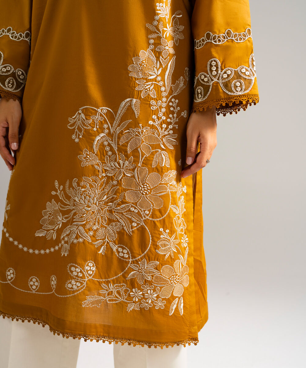 Women's RTW Lawn Embroidered Brown 2 Piece Suit
