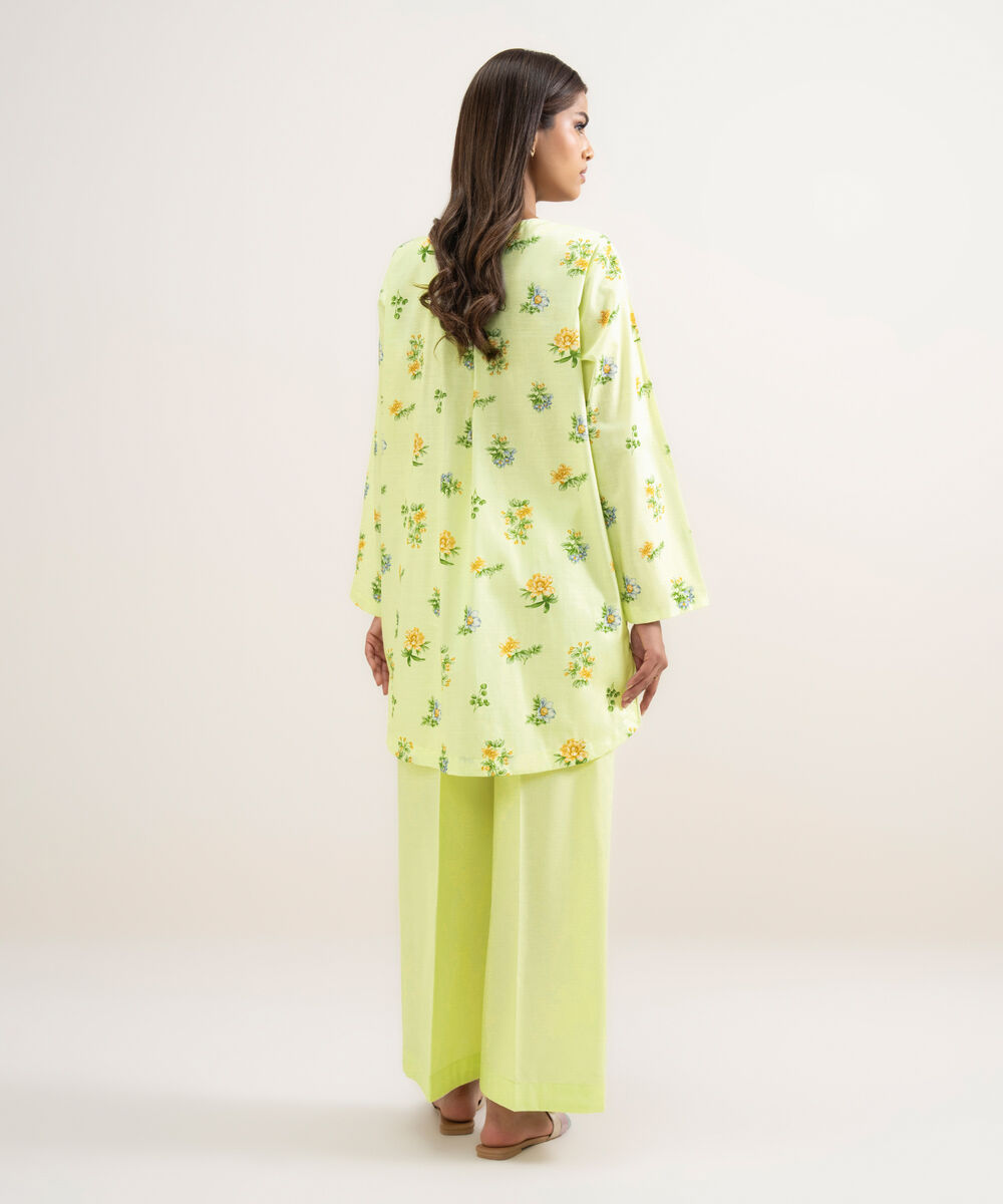 Women's RTW Cambric Embroidered Mint Green Straight Shirt