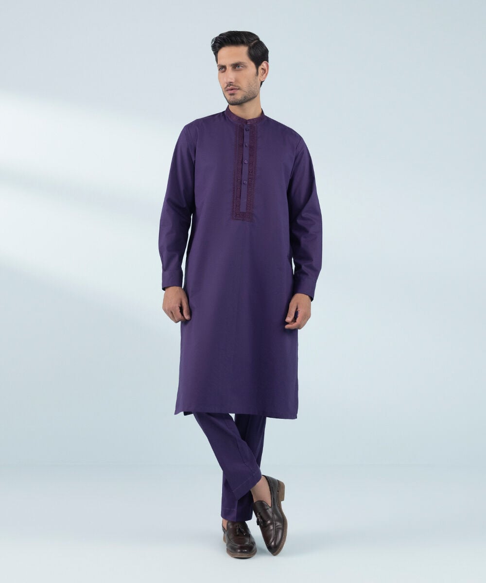 Embroidered Cotton Suit
