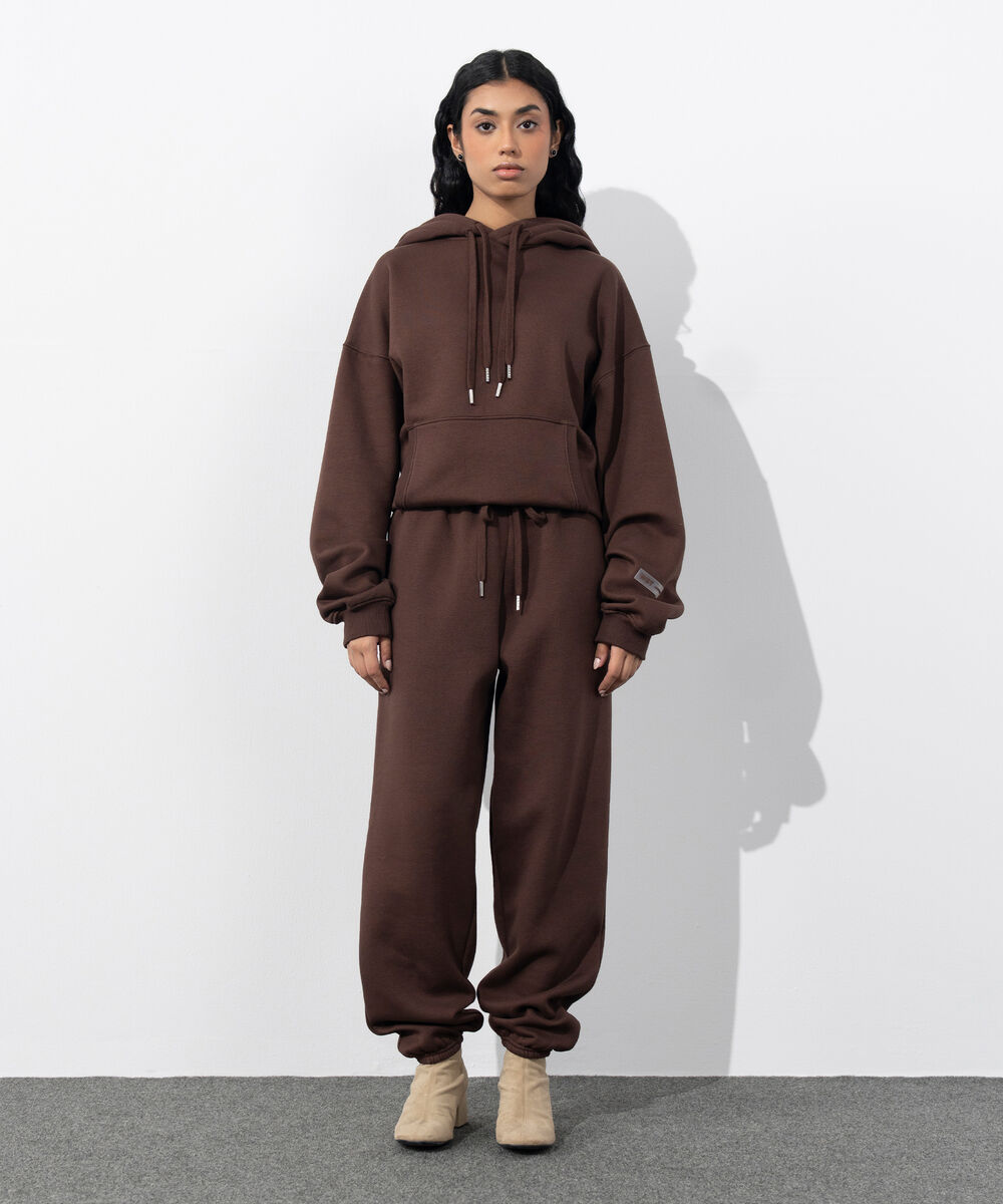 Women's Western Wear Brown Fleece Jogging Trousers