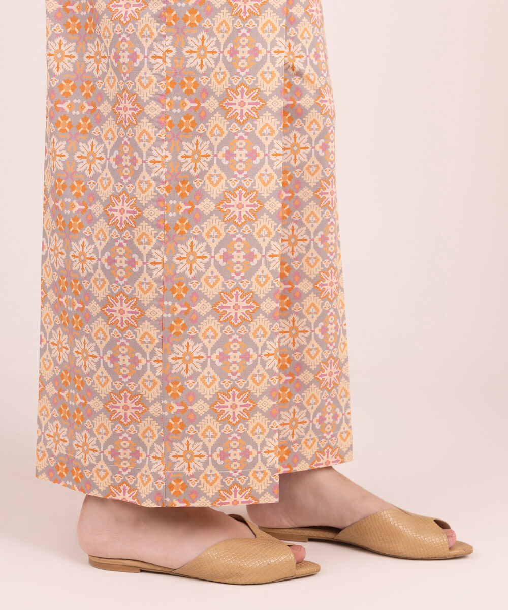 Women's RTW Cambric Printed Orange Culottes