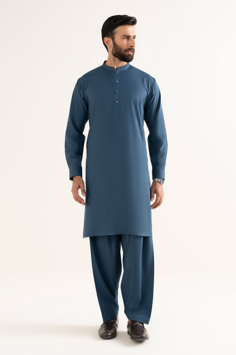 Embroidered Wash & Wear Suit