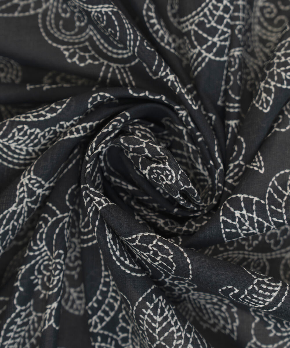 Lawn Black Printed Dupatta