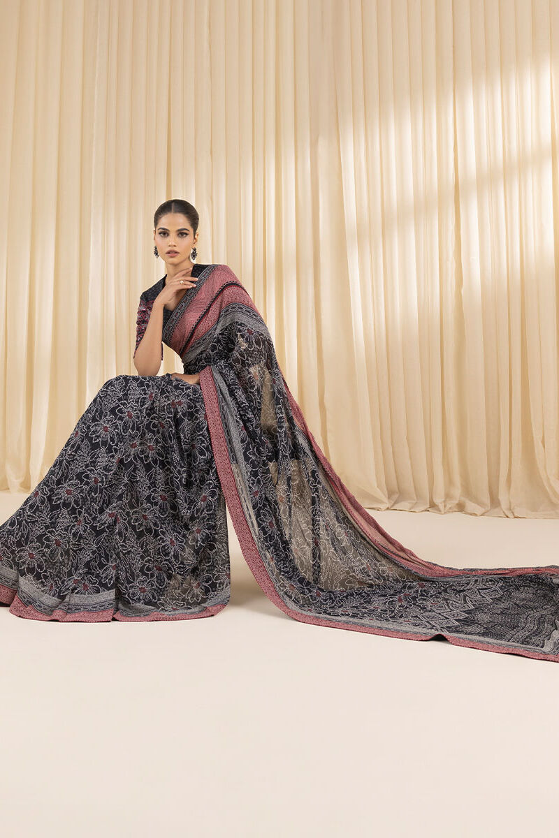 Embroidered Chiffon Saree