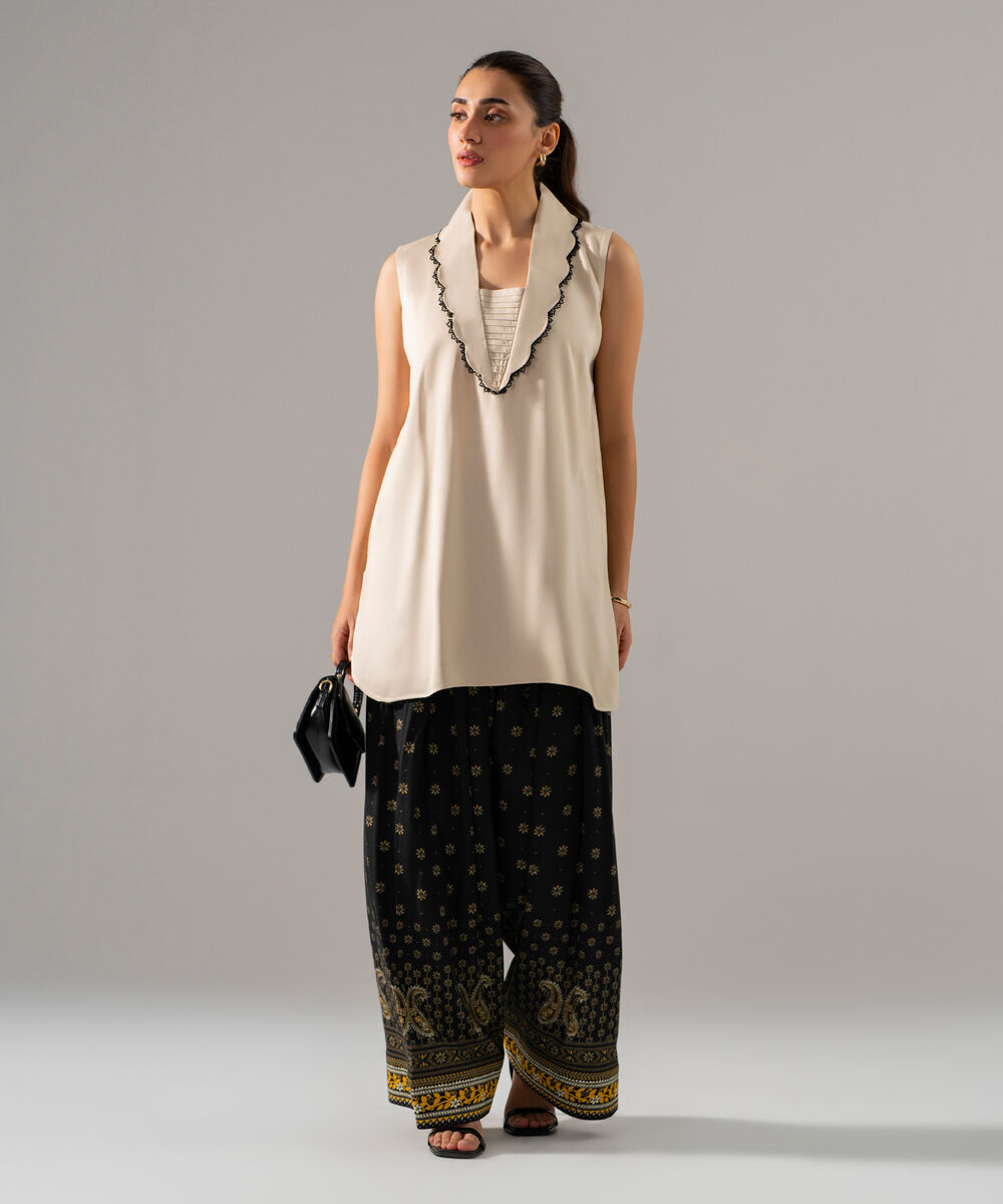 Women's RTW Bedford Solid Off White Straight Shirt
