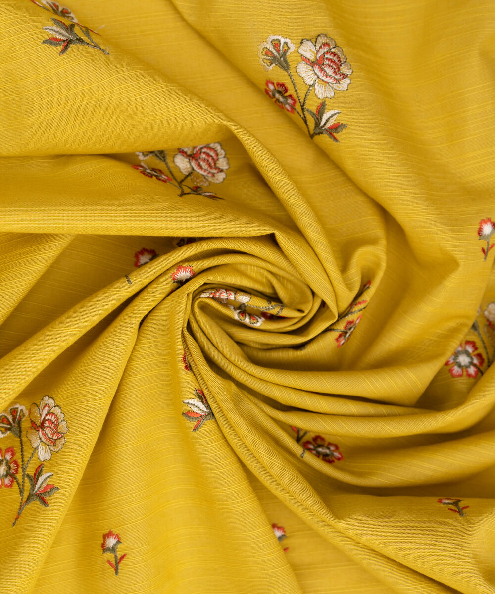Embroidered Khaddar Yellow Dupatta