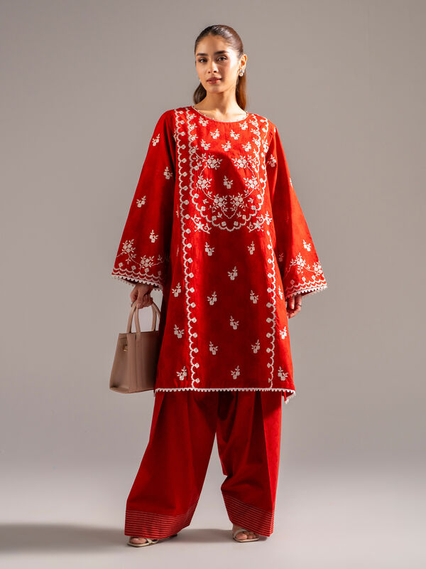 2 Piece - Embroidered Jacquard Suit