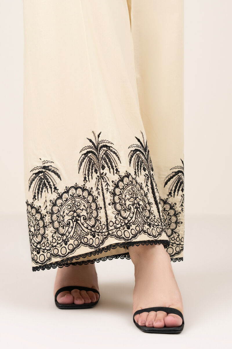 Embroidered Cotton Flared Pants