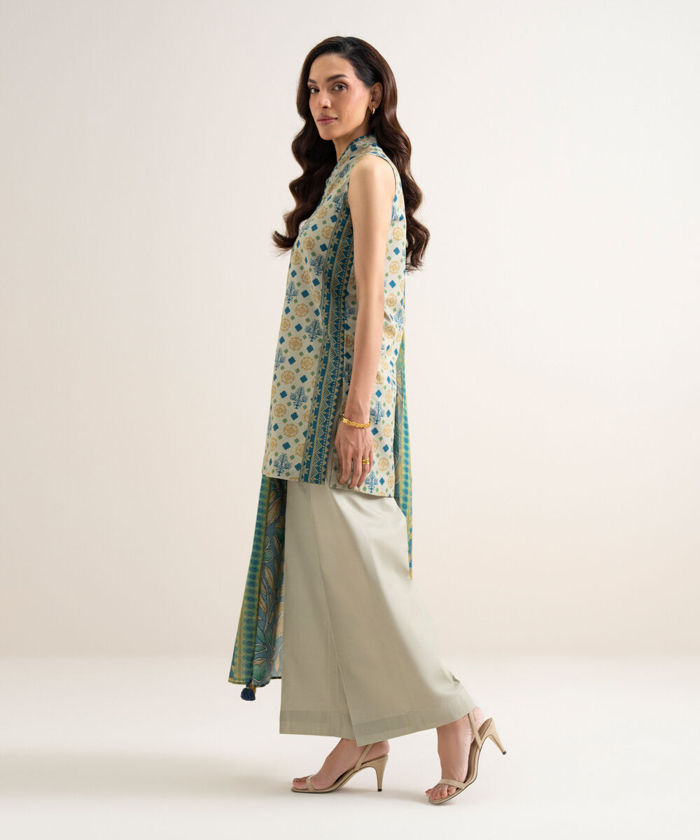 Women's Unstitched Lawn Printed Multi 3 Piece Suit