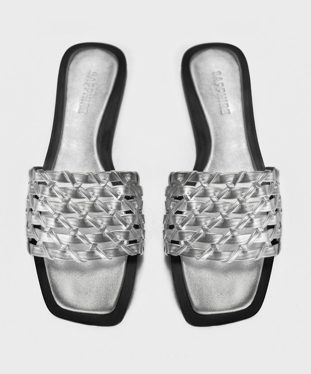 Women's Silver Braided Sandal