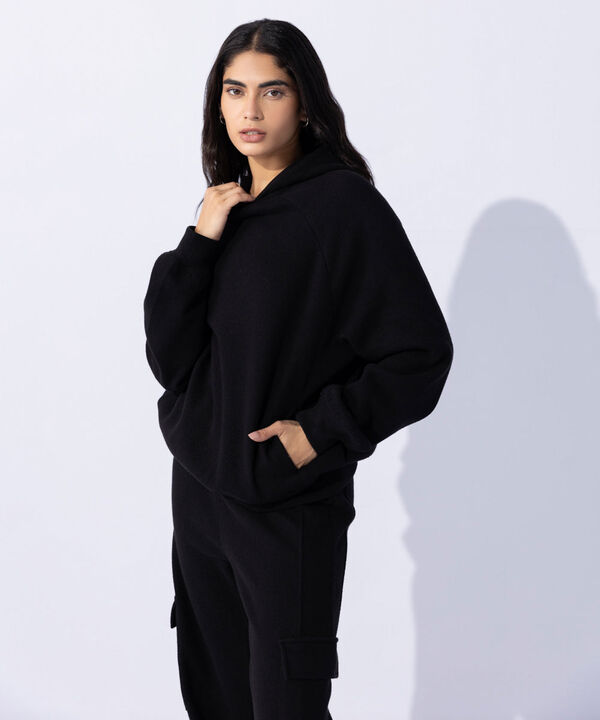 Raised Ribbed Hoodie null