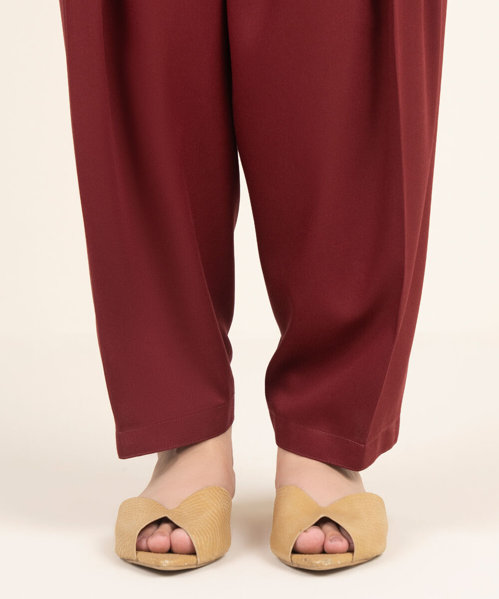 Women's RTW Bedford Solid Maroon Shalwar