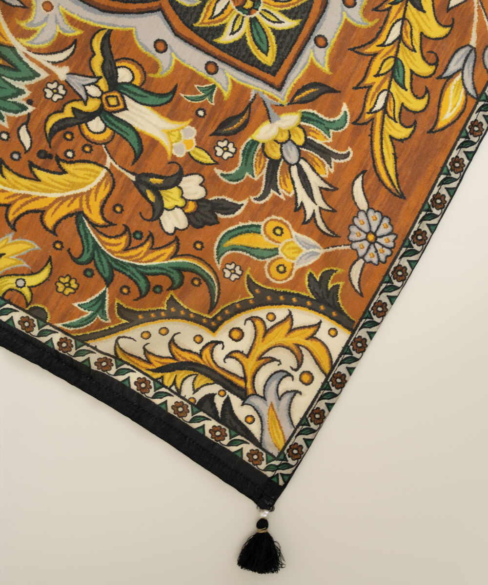 Tussar Silk Printed Mustard Dupatta