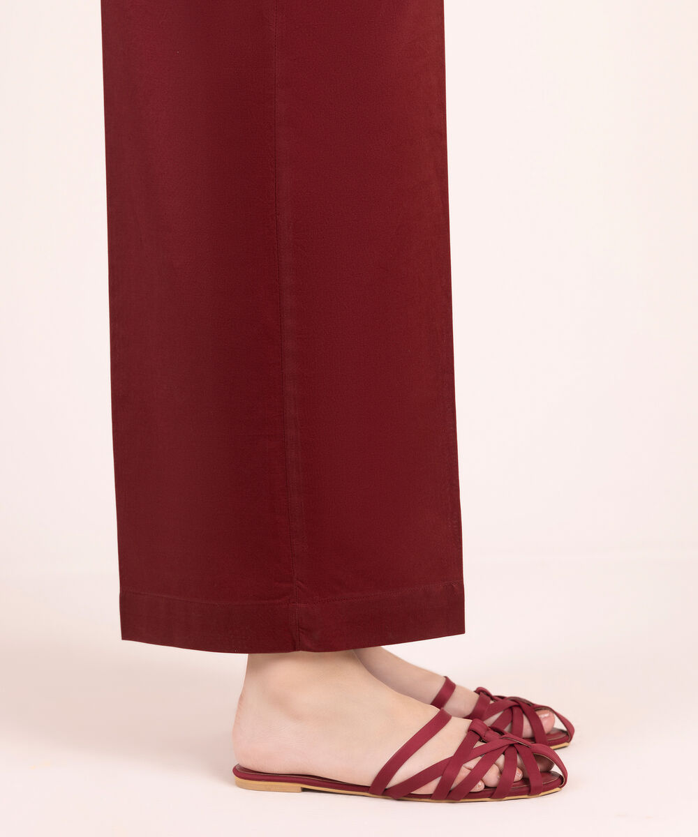 Women's RTW Bedford Solid Maroon Culottes