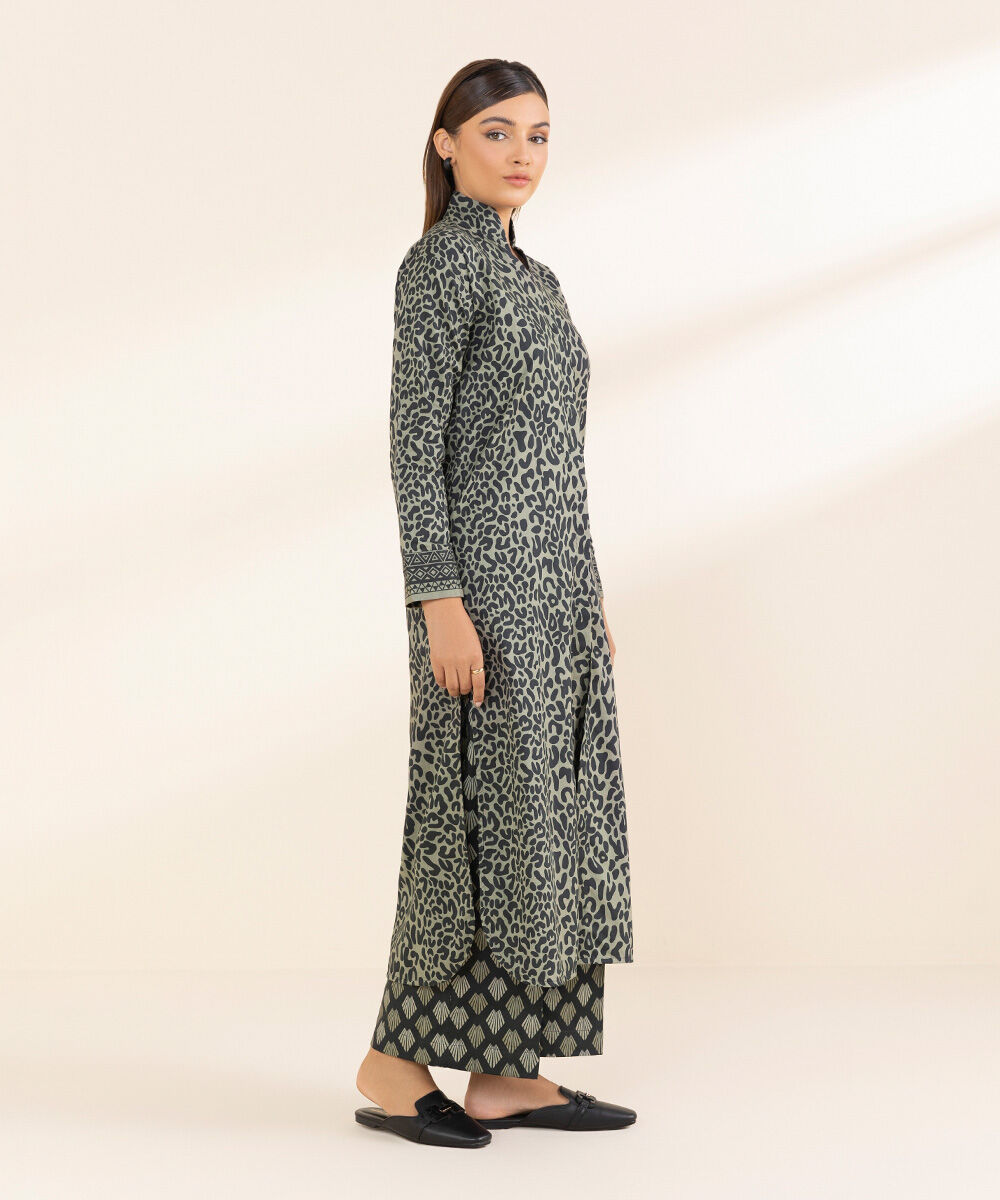 Women's Unstitched Grey Lawn 2 Piece Suit