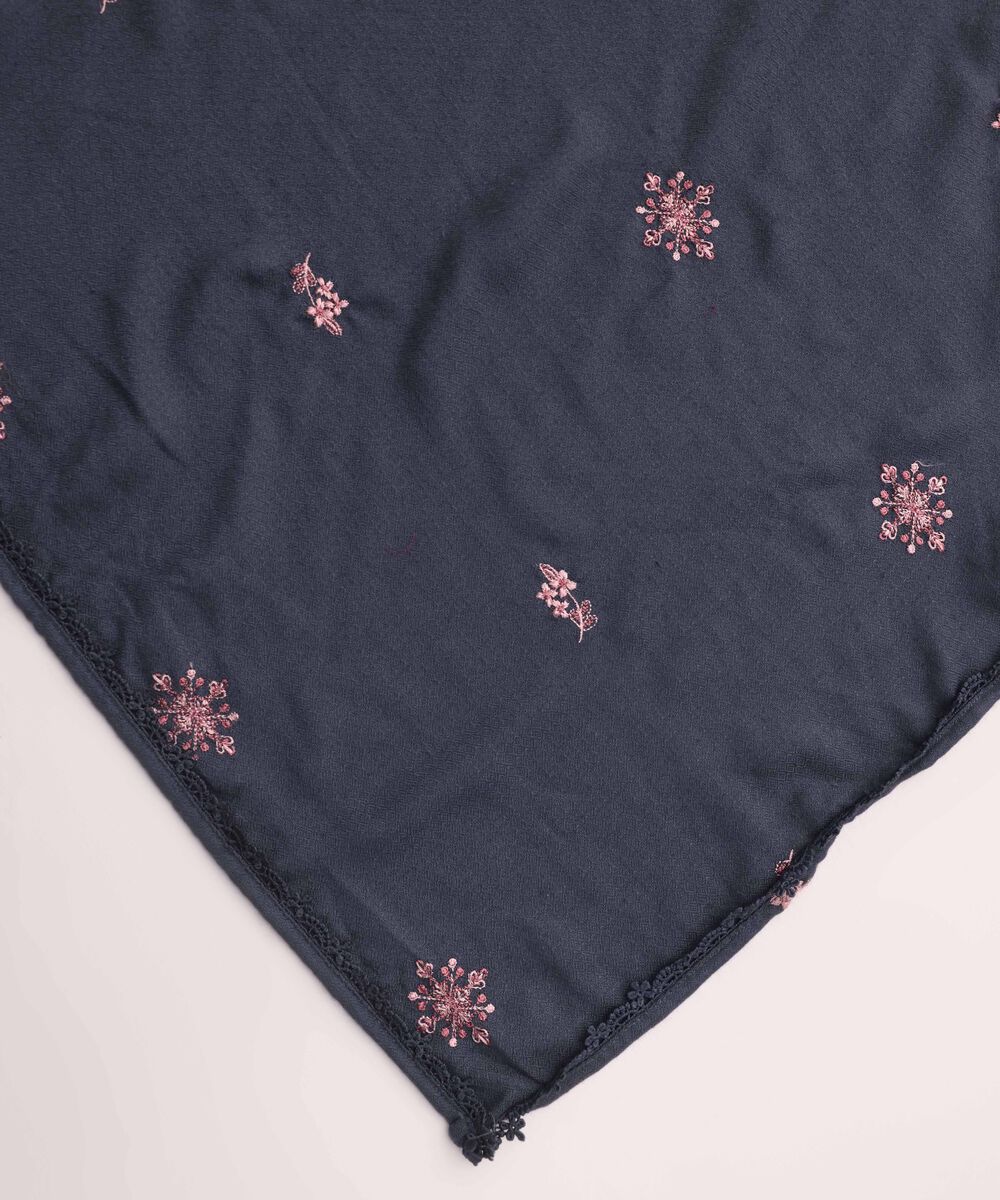 Dobby Embroidered Dark Teal Dupatta