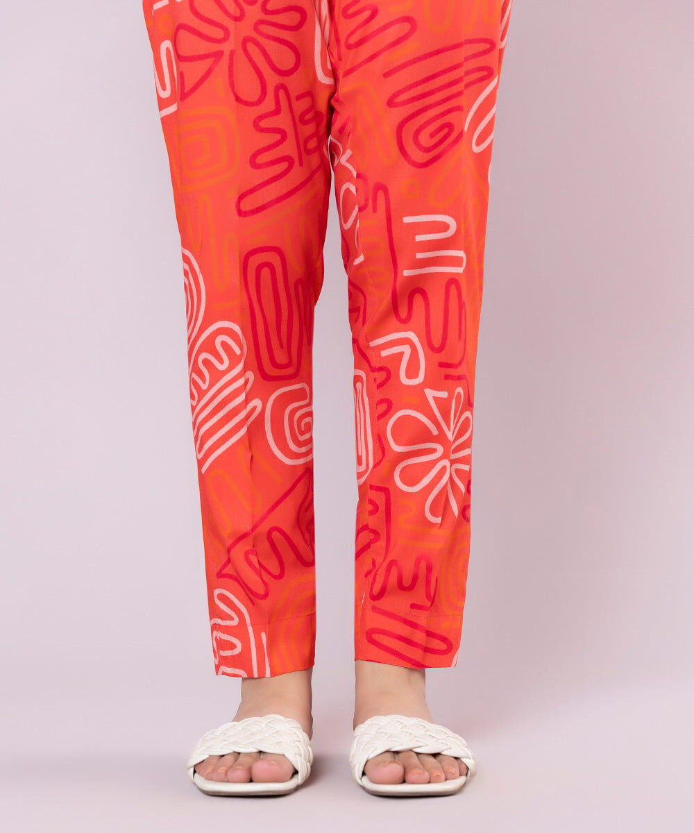 Women's Pret Cotton Viscose Printed Multi Cigarette Pants
