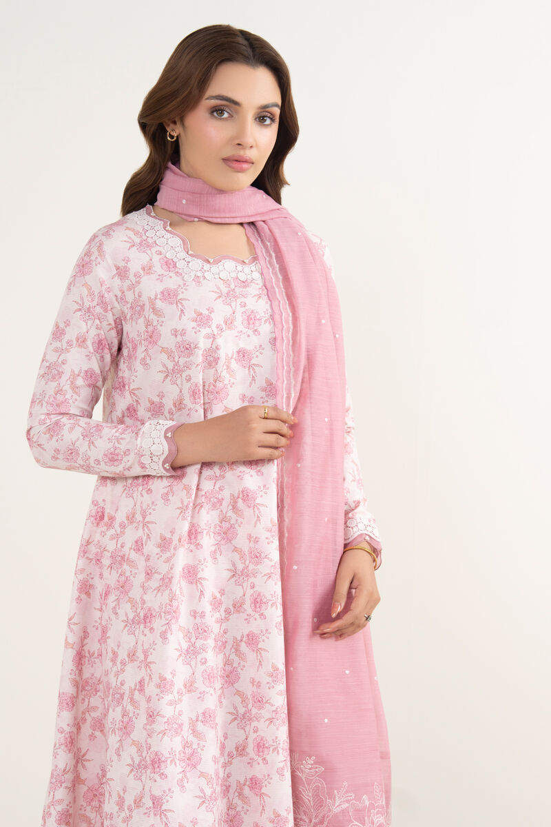 3 Piece - Embroidered Zari Lawn Suit