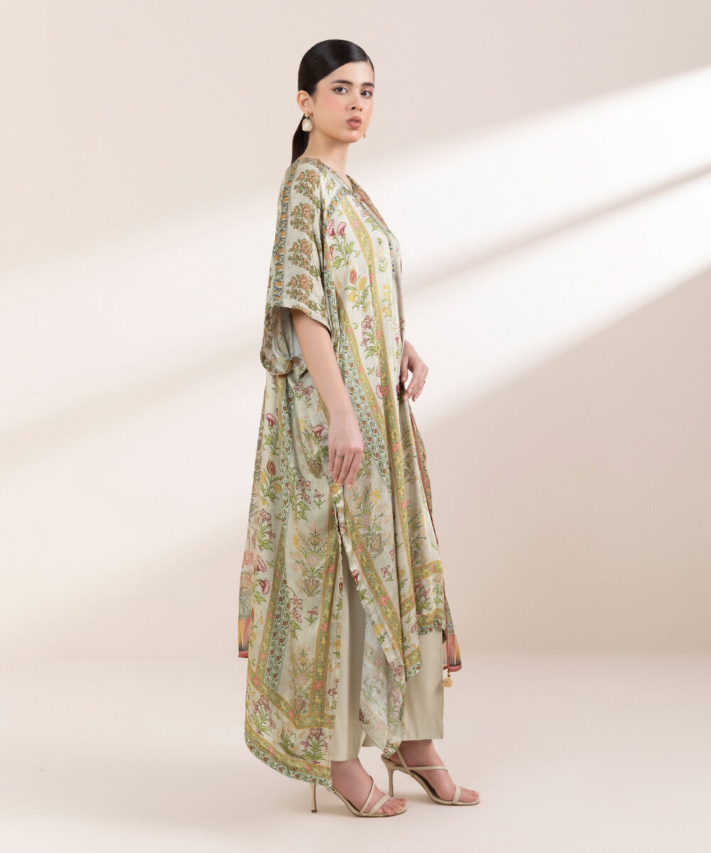 Women's Pret Chamoze Green Printed Three Piece Suit